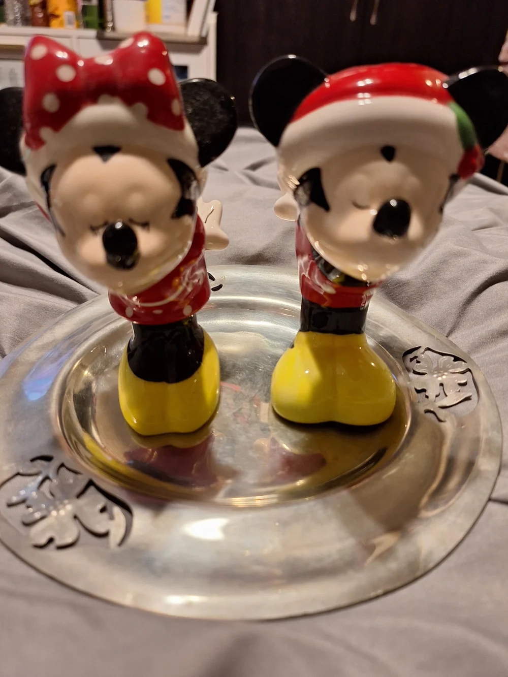 Ceramic Holiday Mouse Salt and Pepper Shakers - Red, Black, Yellow